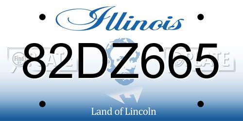 82DZ665 Illinois License Plate
