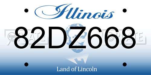 82DZ668 Illinois License Plate