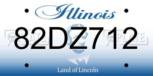 82DZ712 Illinois License Plate