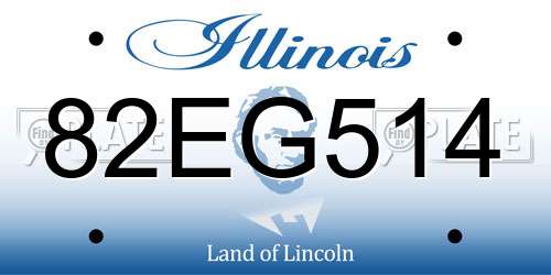 82EG514 Illinois License Plate