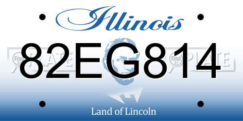 82EG814 Illinois License Plate