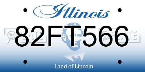 82FT566 Illinois License Plate