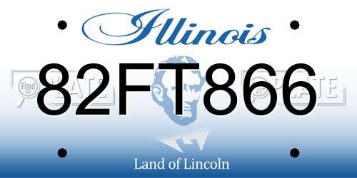82FT866 Illinois License Plate