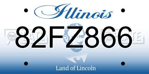82FZ866 Illinois License Plate