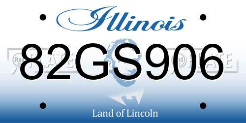 82GS906 Illinois License Plate