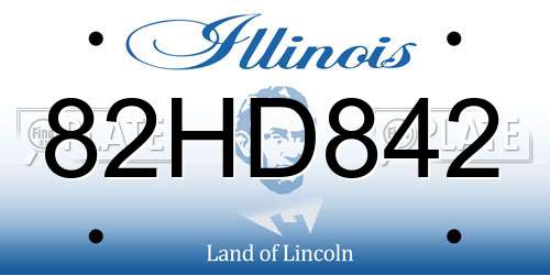 82HD842 Illinois License Plate