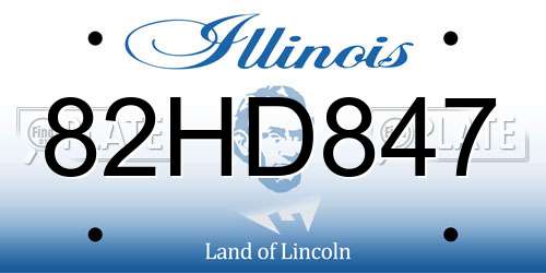 82HD847 Illinois License Plate