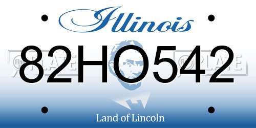 82HO542 Illinois License Plate