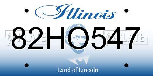 82HO547 Illinois License Plate