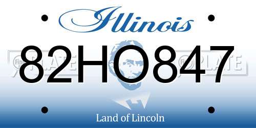 82HO847 Illinois License Plate