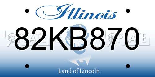 82KB870 Illinois License Plate