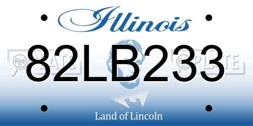 82LB233 Illinois License Plate
