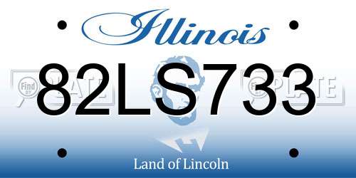 82LS733 Illinois License Plate