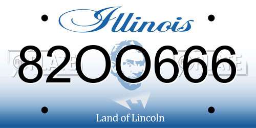 82OO666 Illinois License Plate