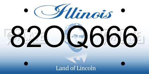 82OQ666 Illinois License Plate