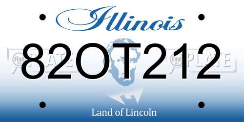 82OT212 Illinois License Plate