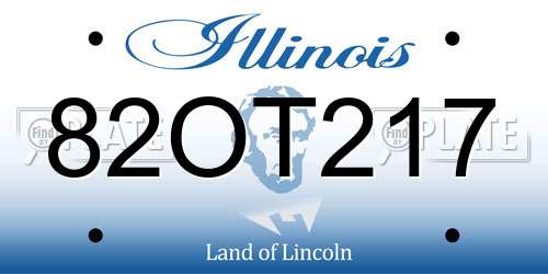 82OT217 Illinois License Plate
