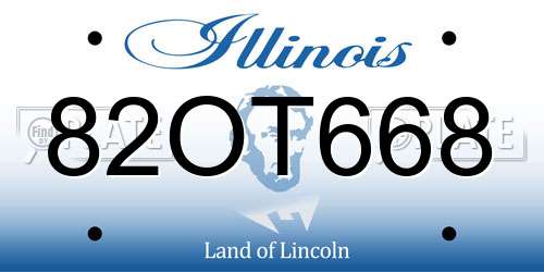 82OT668 Illinois License Plate