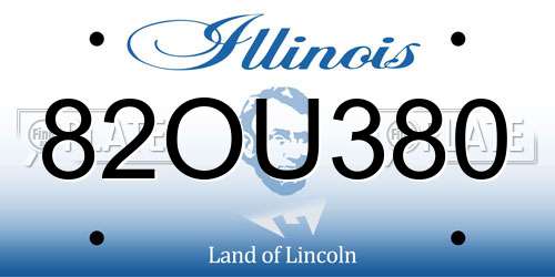 82OU380 Illinois License Plate