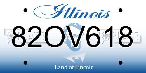 82OV618 Illinois License Plate