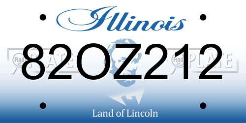 82OZ212 Illinois License Plate