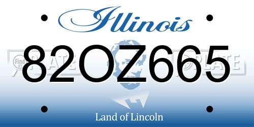 82OZ665 Illinois License Plate
