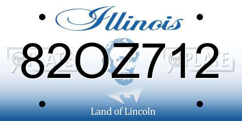 82OZ712 Illinois License Plate