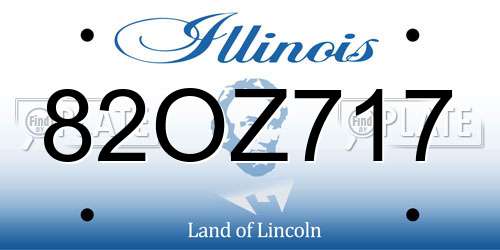 82OZ717 Illinois License Plate