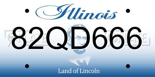 82QD666 Illinois License Plate