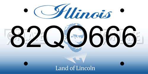 82QO666 Illinois License Plate
