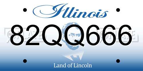 82QQ666 Illinois License Plate