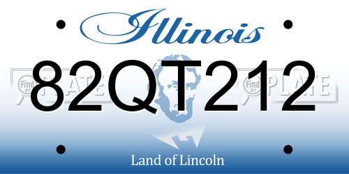 82QT212 Illinois License Plate