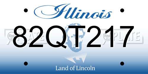 82QT217 Illinois License Plate