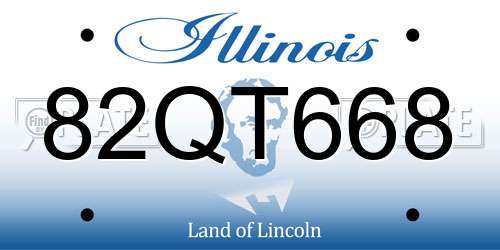 82QT668 Illinois License Plate