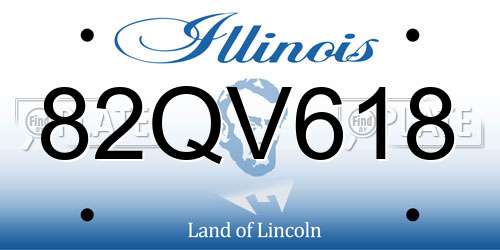 82QV618 Illinois License Plate