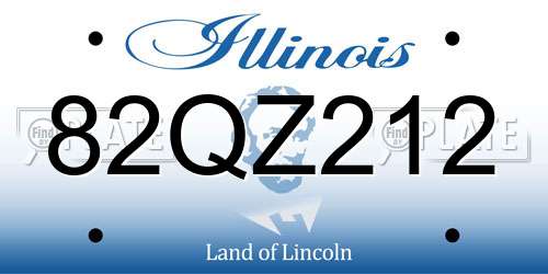 82QZ212 Illinois License Plate