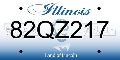 82QZ217 Illinois License Plate