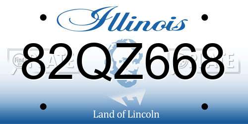 82QZ668 Illinois License Plate