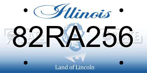 82RA256 Illinois License Plate