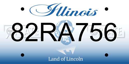 82RA756 Illinois License Plate