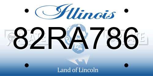 82RA786 Illinois License Plate