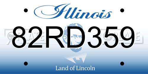 82RD359 Illinois License Plate