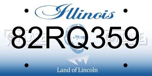82RQ359 Illinois License Plate