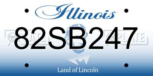 82SB247 Illinois License Plate