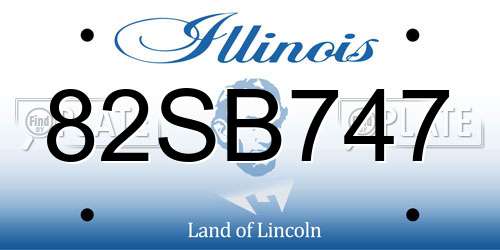 82SB747 Illinois License Plate