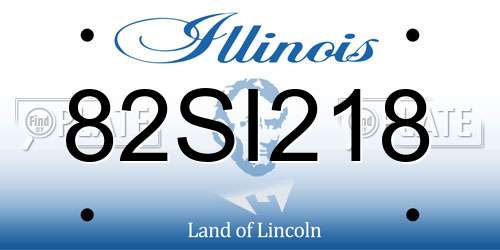 82SI218 Illinois License Plate