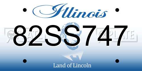82SS747 Illinois License Plate