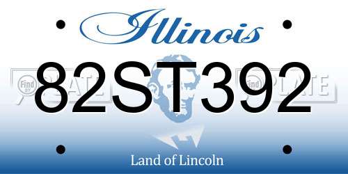 82ST392 Illinois License Plate