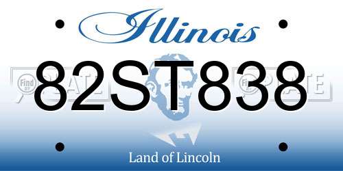82ST838 Illinois License Plate