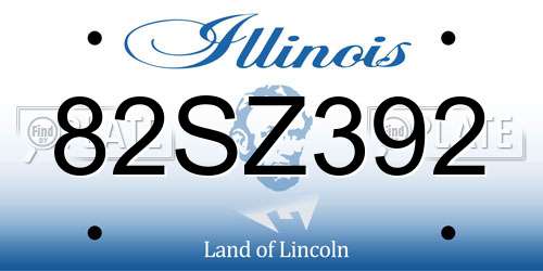 82SZ392 Illinois License Plate